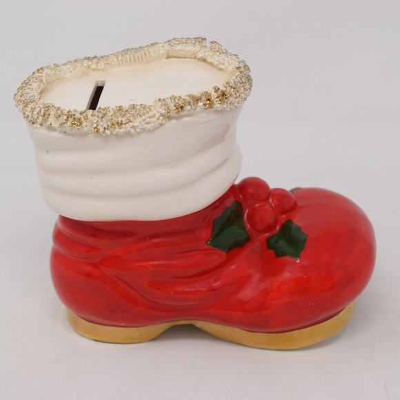 VTG Spaghetti Trim Wyatt Dunagan Williams Karoff Santa Christmas Boot Bank Japan - Picture 2 of 15